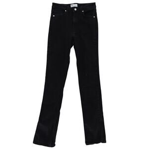 Zara Women's Straight Leg Slit Jeans Black 6